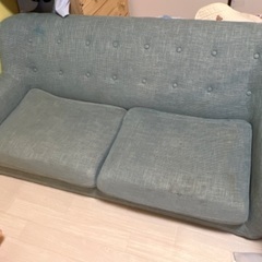 グリーン　ソファ　中古　汚れあり　