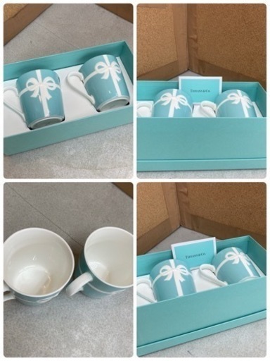 S785 ★ 未使用 ティファニー TIFFANY&Co マグカップ ブルー リボン ボックス 