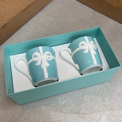 S785 ★ 未使用 ティファニー TIFFANY&Co マグカップ ブルー リボン ボックス 