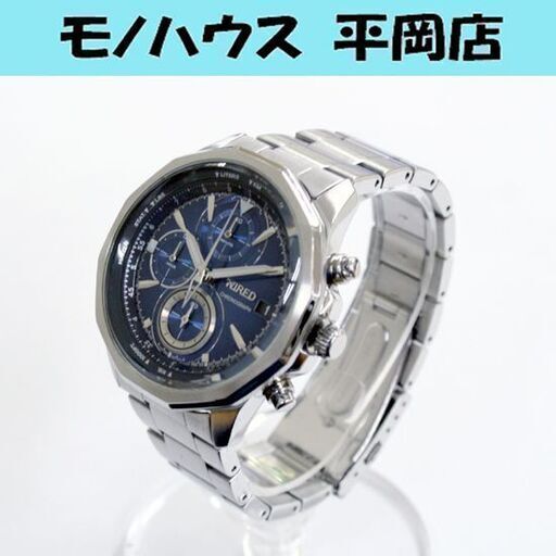 動作品 SEIKO WIRED メンズ クロノグラフ デイト VK67-K090 ブルーダイヤル AGAW419 23年9月電池交換済
