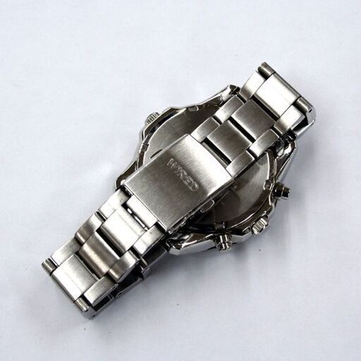 動作品 SEIKO WIRED メンズ クロノグラフ デイト VK67-K090 ブルーダイヤル AGAW419 23年9月電池交換済