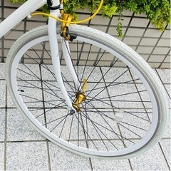 MOVE 自転車 LIG (リグ) クロスバイク 700C 12.0kg 軽量 アルミフレーム ホワイト×ゴールドの画像