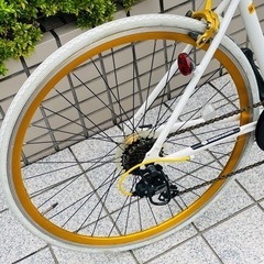 MOVE 自転車 LIG (リグ) クロスバイク 700C 12.0kg 軽量 アルミフレーム ホワイト×ゴールドの画像