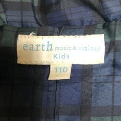 郵送可能　【earth music&ecology】ネイビー　ファー付ダッフルコート110の画像