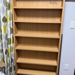 無印良品　オーク材薄型ラック・ワイド大