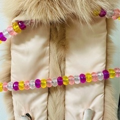 ルージュルー フォックスファー 襟 マフラー ピンクの画像