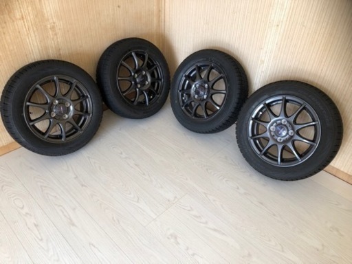 2021年製155/65/R14-75Qアルミホイール付スタッドレスタイヤx 4本組