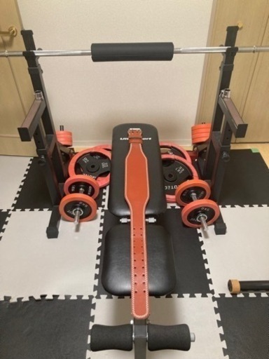 バーベルセット(100kg)、スタンド、懸垂マシン