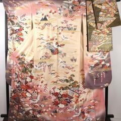 振袖６点セット　正絹　金駒刺繍　振袖・袋帯・長襦袢・帯揚げ・帯締め・重ね衿の画像