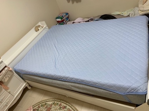 セミダブルベッド　123cm 引き出し収納付　マットレス