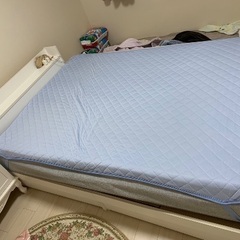 セミダブルベッド　123cm 引き出し収納付　マットレス