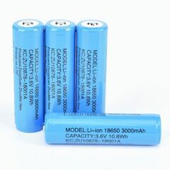 【新品未使用】【2本セット】18650 リチウムイオン電池 バッテリー 2本セット 高容量 3000mAh 3.6V PSE認証の画像