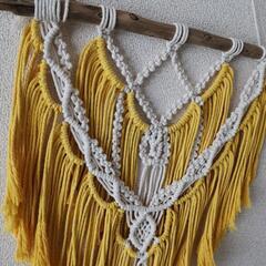 流木マクラメタペストリーの画像