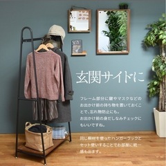 鏡　45x60 木製 壁掛け ミラー の画像