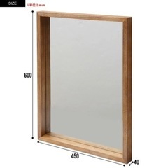 鏡　45x60 木製 壁掛け ミラー の画像