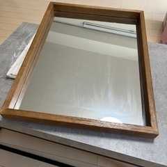 鏡　45x60 木製 壁掛け ミラー の画像
