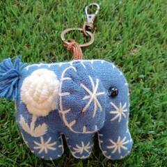 ぞうさん キーホルダー 手作り:3個セットまとめ売りの画像