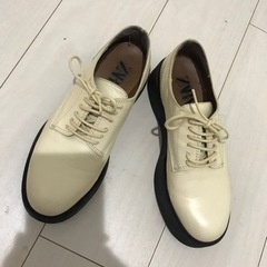 ZARAザラ本革レザー厚底シューズの画像
