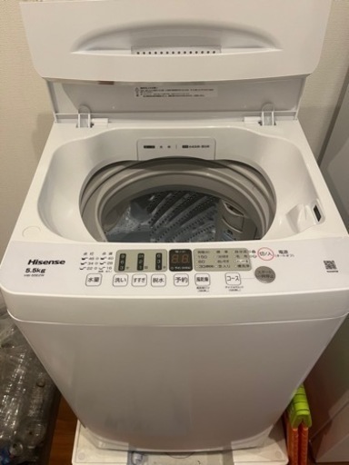 【Hisense】洗濯機5.5kg HW-55E2W 2023年制