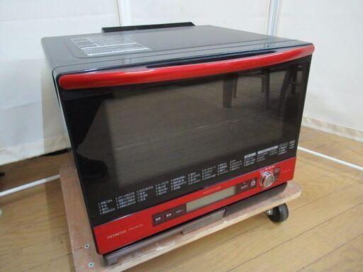 1ヶ月保証/スチームオーブンレンジ/加熱水蒸気/レッド/ブラック/ヘルシーシェフ/日立/HITACHI/MRO-MV100/中古品/JKN5931/