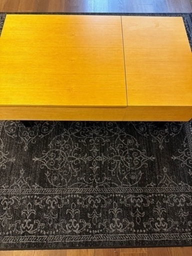 センターテーブル 昇降式 ローテーブル ナチュラル 引き出し PC デスク 木製