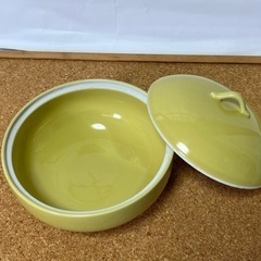 【お値下げ】　陶器　茶菓子入れ　器　黄色の画像
