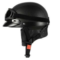 半ヘル ヘルメット ゴーグル付き 美品 自転車用の画像