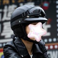 半ヘル ヘルメット ゴーグル付き 美品 自転車用の画像