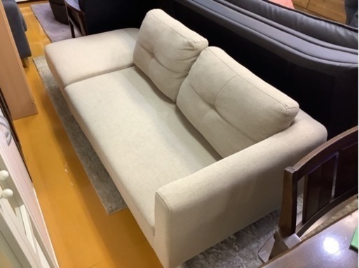 【リサイクルサービス八光】幅195cm　ベージュ 3人掛けソファ