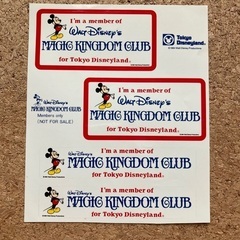 東京ディズニーランド ステッカー1シート4種マジックキングダムクラブ