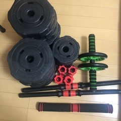 ダンベル　合計38キロ！　腹筋ローラー付き
