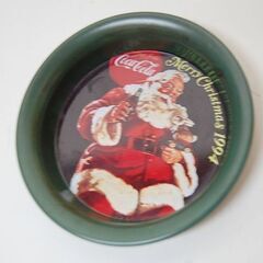 CocaCola 金属製コースター 円形 2種類 9枚セット サンタ クリスマス 1994 レッド グリーン コカコーラ  札幌市 清田区 平岡の画像