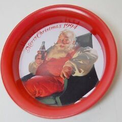 CocaCola 金属製コースター 円形 2種類 9枚セット サンタ クリスマス 1994 レッド グリーン コカコーラ  札幌市 清田区 平岡の画像