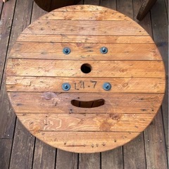 ⑪電線ドラム・ケーブルドラム・木製ドラム/ガーデニング/キャンプ/多肉/DIY の画像