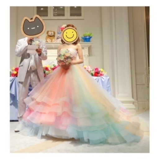 レインボードレス✨COCOMELODYの人気カラードレス！3段パニエ付き‼︎