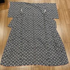 着物　橘紋　紺　小紋　レトロ　着やすい