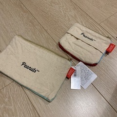 スヌーピー フラットポーチ ティッシュポーチ セット の画像