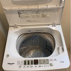 【美品】Hisense(ハイセンス)洗濯機5.5kg/HW-E5504の画像