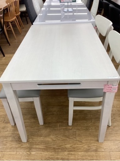 KI-32【新入荷　アウトレット】ロンド/オーク材　ベンチダイニング4点セット　白