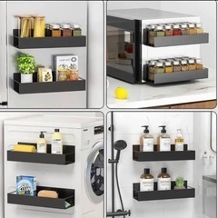 マグネットスパイスラック 磁石 キッチン収納 お風呂 調味料入れ  2個セットの画像