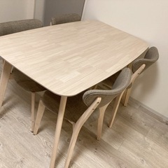 【お渡し決定の為受付終了】LOWYA ダイニングテーブルセット 4人掛け（5点セット）の画像