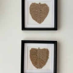 フレーム付きジュートの葉っぱマクラメの画像