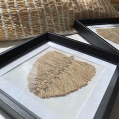 フレーム付きジュートの葉っぱマクラメの画像