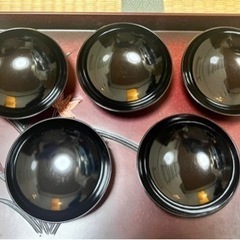 蓋付きお椀 5セット＆お盆 5枚＆お茶菓子受け の画像