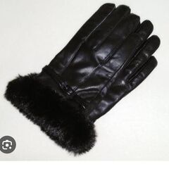 未使用新品羊革ファー手袋