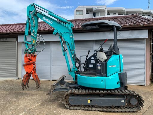 コベルコ　SK30SR ユンボ3t】コベルコSK30SR稼働498h5本配管回転フォーク