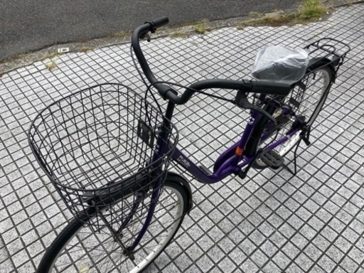 【26インチ自転車】変速なし　前後タイヤ、サドル新品❗️大きめバスケット仕様❗️若林自転車　膳所店　SALE中❗️