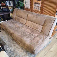 ◆本日限定！当日お持ち帰り価格◆ ソファベッド 3人掛ソファ ブラウンの画像
