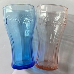 コカコーラ CocaCola グラス 青 ピンク ブルー 透明 ...