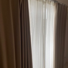 ニトリカーテン　ベージュ　ノーブル3  レースカーテン　セット　...